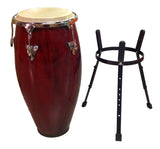 Conga DRUM 12" and STAND - RED WINE -World Percussion NEW!