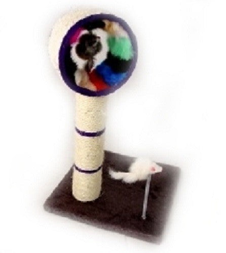 NEW PET SCRATCHING HEMP POST w. COLOR TUNNEL + SWAT TOY