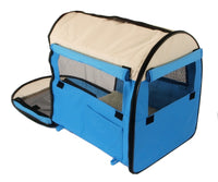 Milemont Pet Carrier - Dog House Soft Crate Cage Kennel - Portable - Blue and White by EDMBG