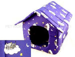 NEW PLUSH PET TENT - BLUE - CAT ON CLOUD DESIGN - CUTE