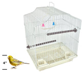 White 14-inch Small Parakeet Wire Bird Cage for Budgie Parakeets Finches Canaries Lovebirds Small Quaker Parrots Cockatiels Green Cheek Conure perfect Bird Travel Cage and Hanging Bird House