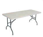 6' Ft Center Fold Resin Folding Table Handle Multipurpose Camping Indoor Outdoor