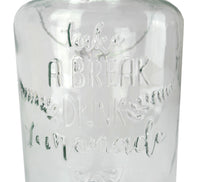 Decorative Cold Glass Drink Beverage Lemonaid Dispenser 3 Liter with Tap