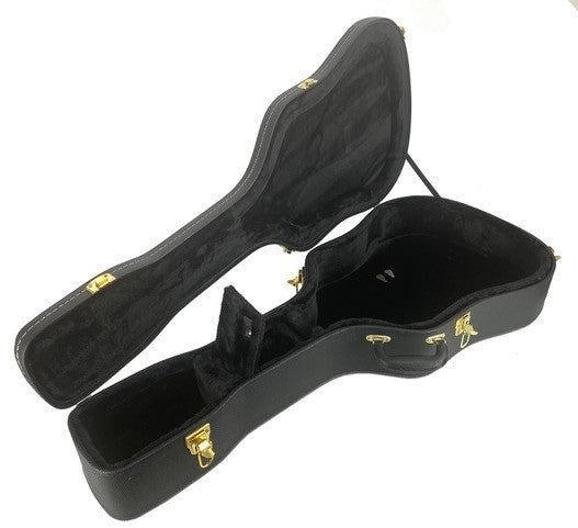 B-Stock Hardshell Guitar Case Acoustic Dreadnought Black Heavy Duty Plush Lining