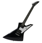 Full Size Right Handed Rock Style Electric 6 String Guitar, Solid Wood Body and Bolt on Neck, Cable and Allen Wrench, Color: Gloss Black