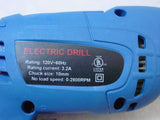 Electric Drill 3/8" Reversible Variable Speed Keyless Chuck 3.2 Amps