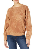 KENDALL + KYLIE Women's Elastic Waist Sweatshirt, Brown- Small