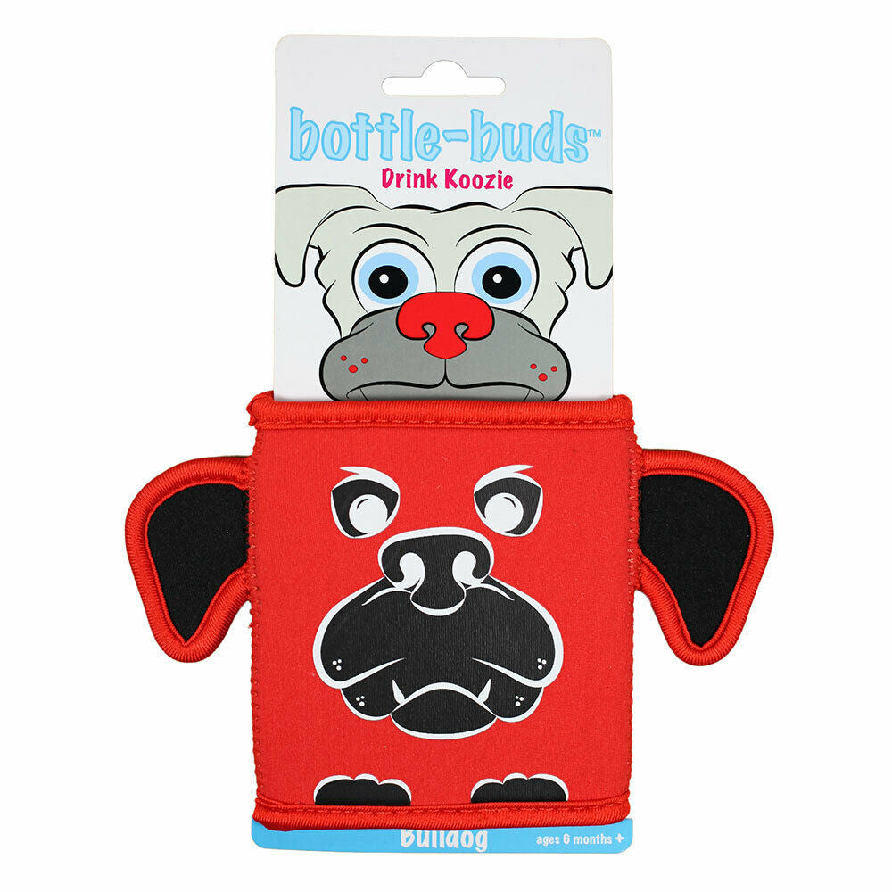Kidkusion Inc. Bulldog Mascot Bottle Bud  - Collegiate Collection - Red/Black