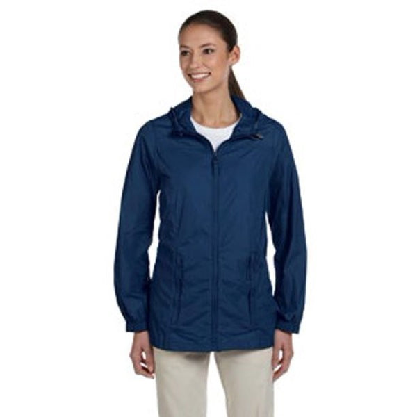 Harriton Ladies' Essential Packable Rainwear Nylon Jacket - Navy - XL - New
