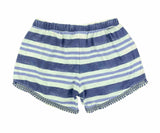 DKNY Girls Shorts 2 Pack - Chambray Moss Purple Stripes & Denim - Size 6 - New