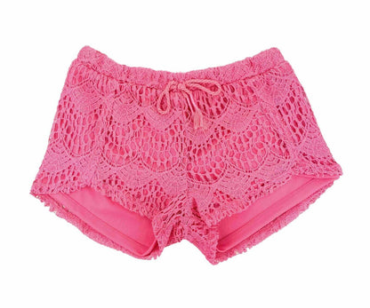 DKNY Girls Shorts 2 Pack - Pink Lace & Blue Twill - Size 6 - New