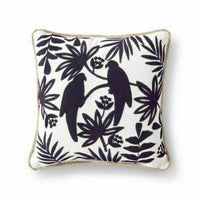 Set of 2 -Threshold™  Navy Birds and Palm Trees Square Throw Pillows 18x18 - New
