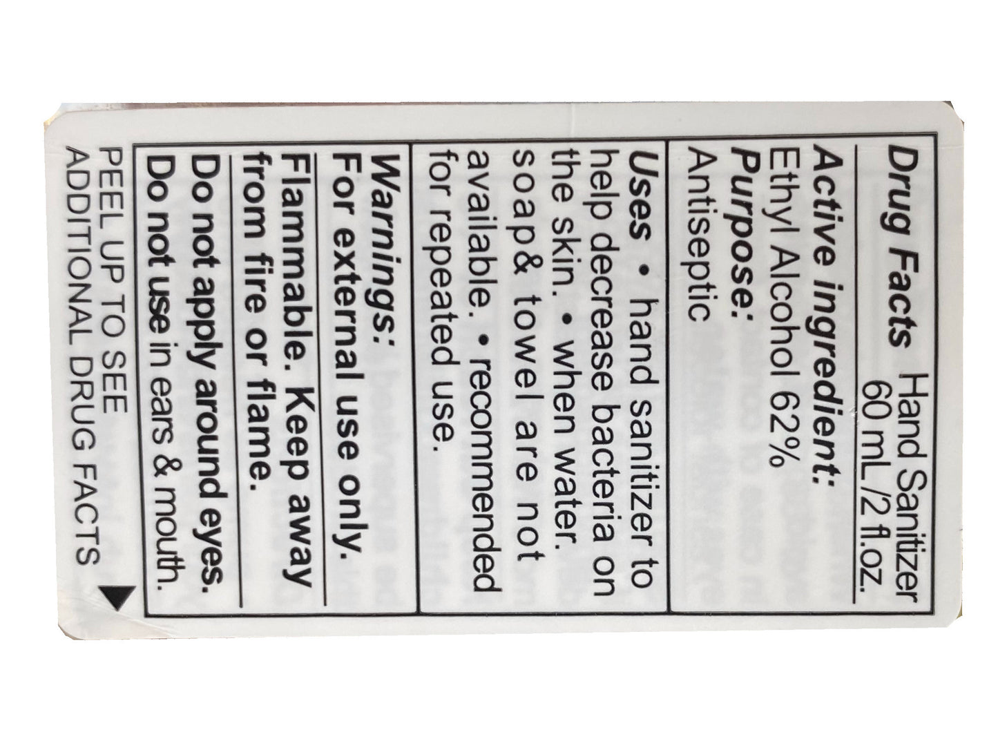 EXPIRED PRODUCT Hand Sanitizer Advanced Antibacterial Cleanser Clear Gel 60 ml / 2 oz per Bottle