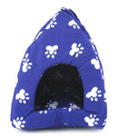 PET TENT - Blue w. White Paw Print - Dog Cat House NEW!