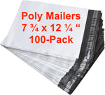 Pack of 100 Poly Mailers Shipping Bags Premium Semi White 7.75 x 12.2