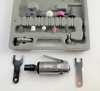15 Piece Air Die Grinder Kit 1/4" 1/8" Rotary Air Compressor Tool Kit Carry Case