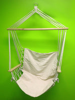 HAMMOCK CHAIR HANGING ROPE CHAIR SWING - PATIO PORCH SWING OUTDOOR CHAIR - BEIGE