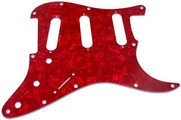 GUITAR PICKGUARD - RED PEARLOID - REPLACEMENT UNIVERSAL Stratocaster FIT
