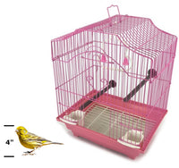 Pink 14-inch Small Parakeet Wire Bird Cage for Budgie Parakeets Finches Canaries Lovebirds Small Quaker Parrots Cockatiels Green Cheek Conure perfect Bird Travel Cage and Hanging Bird House