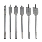 6 PC SPADE BIT SET 1/4" Shank WOOD BORING DRILL BITS 3/8 1/2 5/8 3/4 7/8 1" NEW