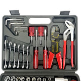 50 pc General Household Hand Tool Kit + Fasteners with Tool Box Storage Case for Apartment, Garage, Dorm and Office