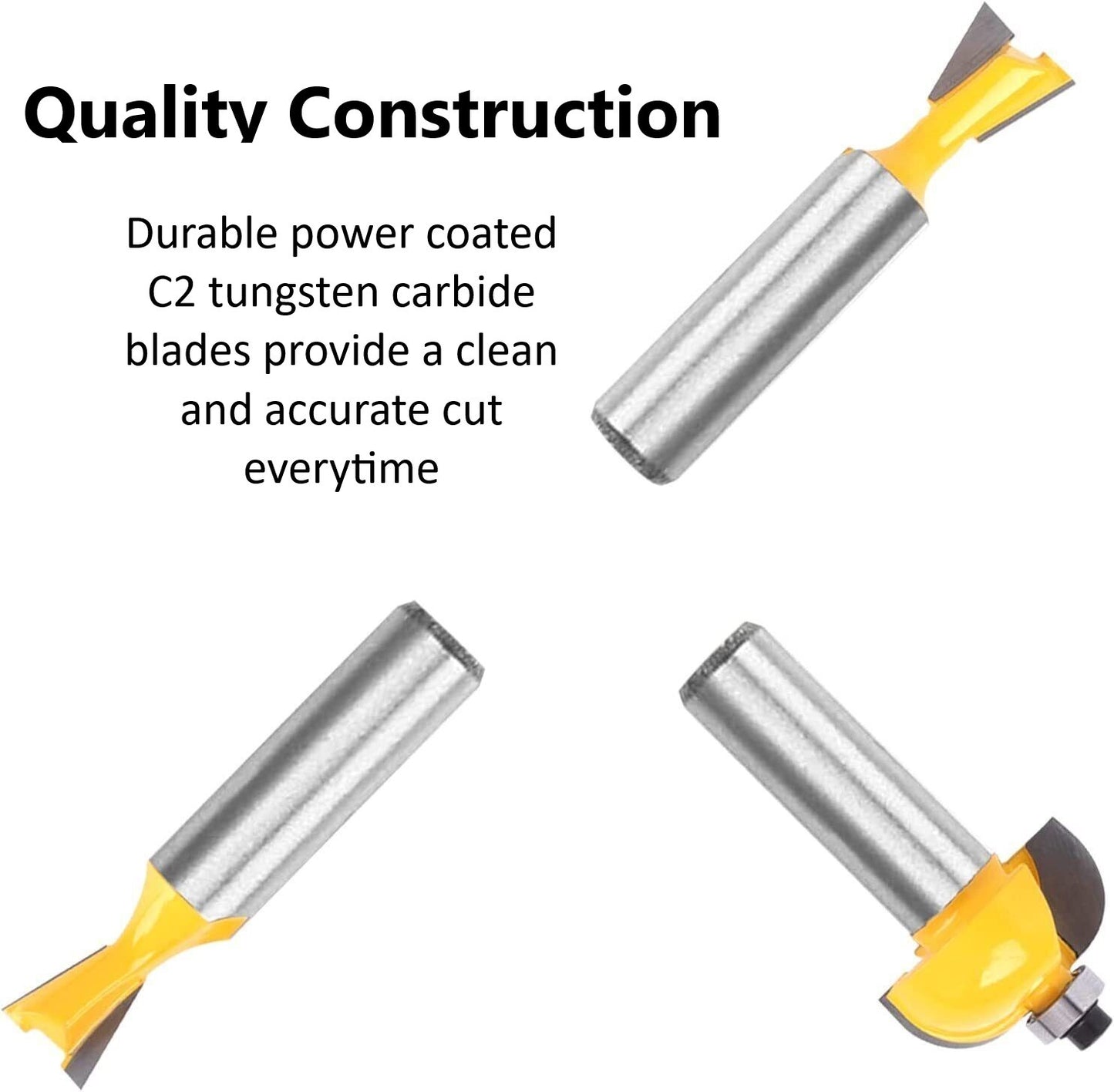 50 Piece EDM ROUTER BIT SET - 1/4" Shank Tungsten Carbide Edges in Aluminum Case