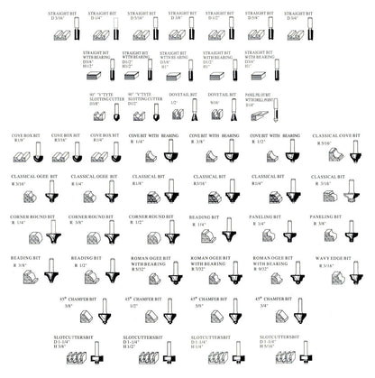 50 Piece EDM ROUTER BIT SET - 1/4" Shank Tungsten Carbide Edges in Aluminum Case